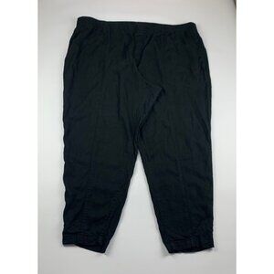 Old Navy Black Linen Blend High Rise Slim Leg Ankle Pant XXL